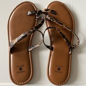 Shade & Shore Cheetah Print Sandals size 8
